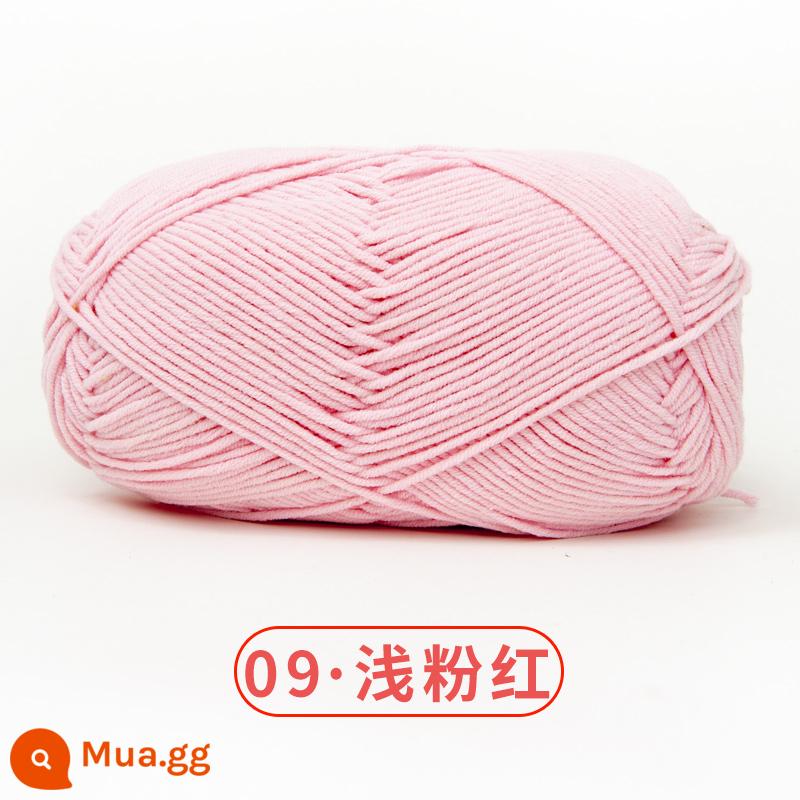 Xuefeier 5 sợi bông sữa búp bê dễ thương 5 sợi cotton chải kỹ sợi sỉ dệt tay tự làm mũ kẹp tóc - 09 hồng nhạt