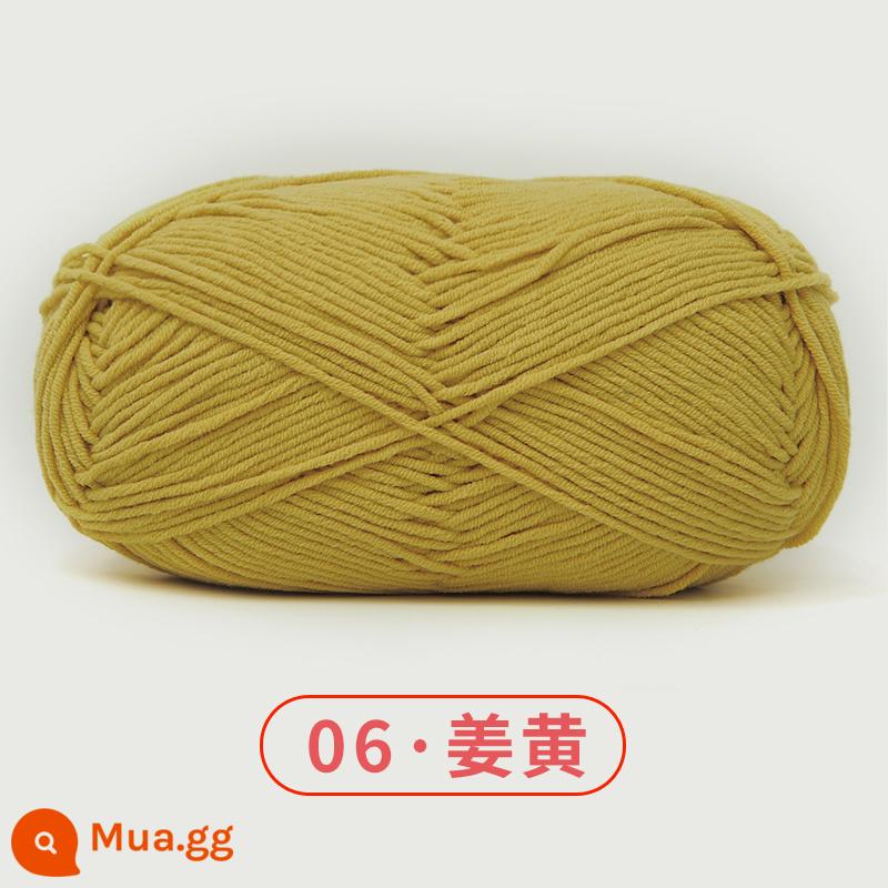 Xuefeier 5 sợi bông sữa búp bê dễ thương 5 sợi cotton chải kỹ sợi sỉ dệt tay tự làm mũ kẹp tóc - 06 Nghệ