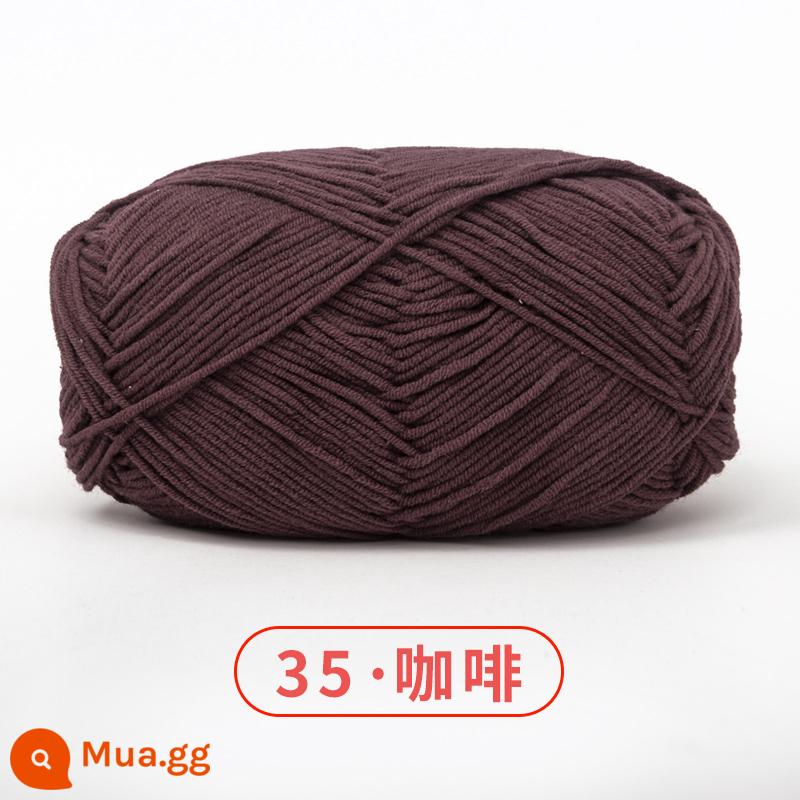 Xuefeier 5 sợi bông sữa búp bê dễ thương 5 sợi cotton chải kỹ sợi sỉ dệt tay tự làm mũ kẹp tóc - 35cà phê