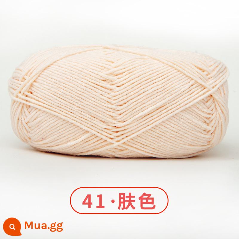 Xuefeier 5 sợi bông sữa búp bê dễ thương 5 sợi cotton chải kỹ sợi sỉ dệt tay tự làm mũ kẹp tóc - 41 màu da