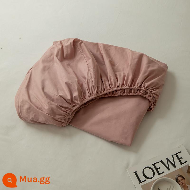 Ins đồng màu tấm trang bị đơn mảnh 100 cotton nguyên chất đậu bông ga trải giường chống bụi Simmons tấm bảo vệ nệm bộ ba món - Bột đậu