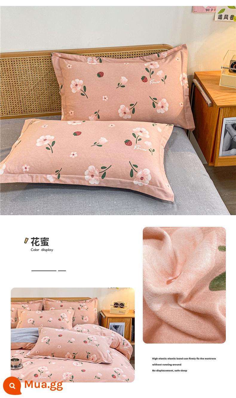 Đơn Giản Dày Cotton Nguyên Chất Áo Gối Cặp Gói Cotton Chải Lõi Gối Bao Đơn Ký Túc Xá Áo Gối Chần Gòn 48X74Cm nam - mật hoa