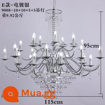 Mới Hội Trường Đám Cưới Sắt Mạ Bạc Đèn Chùm Pha Lê Lễ Pavilion Đèn Trần Cưới Đạo Cụ Acrylic Trang Trí - Đèn chùm bạc 9008-10+10+5+5