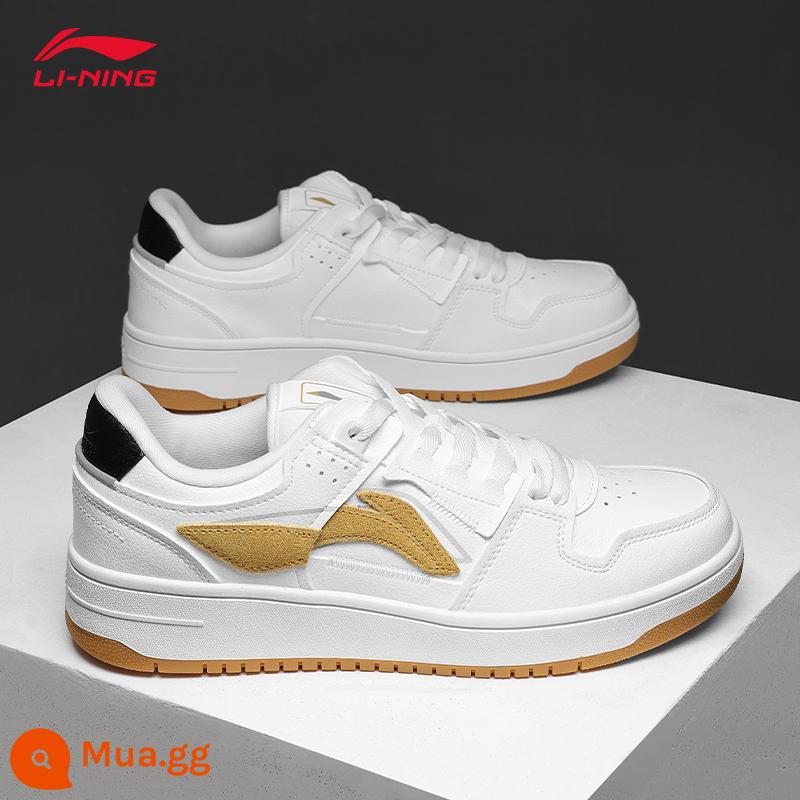 Giày sneakers nam Li Ning mùa đông 2022 giày trắng mới chính hãng cổ thấp thể thao giày trắng giày lười hợp thời trang - Mây trắng/Vàng son nhạt [Tianji]