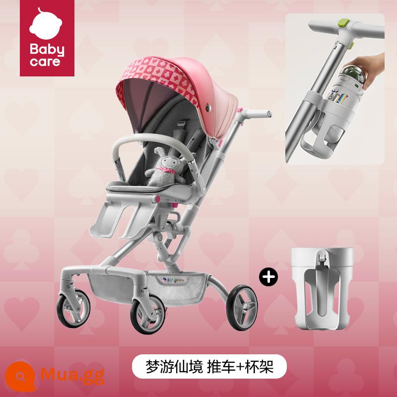 [Mua ngay] Xe đẩy thần kỳ của babycare có thể ngồi, nằm, gấp gọn xe đẩy em bé - Xứ sở mộng mơ + giá đựng cốc