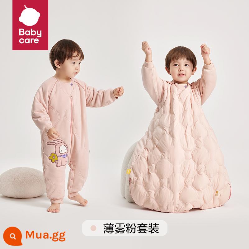 Túi ngủ xẻ chân babycare babycare mùa thu đông chống nhảy xuống ấm áp hộp quà chăn bông chống đá cho trẻ em - bột phun sương