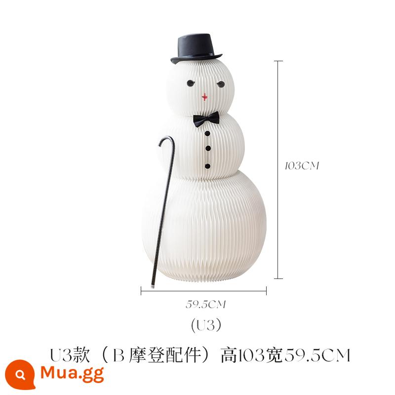 Mười tám tờ giấy trang trí Giáng sinh giấy tuyết Snowman Swing Mall Cửa hàng Cửa sổ ngoài trời đề xuất không khí kỳ nghỉ tuyệt vời - Người Tuyết Lớn (Phụ Kiện Hiện Đại) Kiểu U3