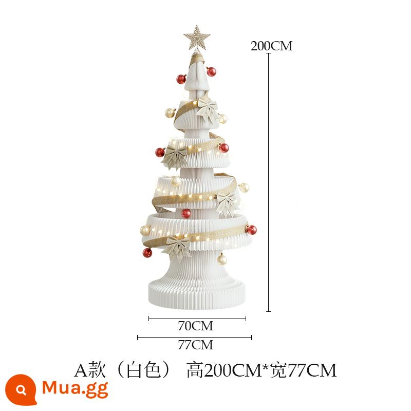 Mười tám giấy trang trí cây thông Noel Năm Mới origami sáng tạo để bàn phòng khách nhà gấp trang sức cửa sổ đạo cụ - Mẫu hai mảnh màu trắng cao 200 cm loại A