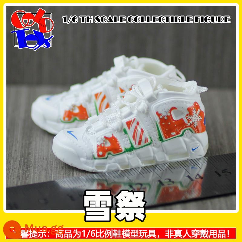 Hợp thời trang Handmade Sneakers Model Stereo Model Mini Shoes Pippen Series Trang trí quà tặng [Mẫu Zhongshan] - màu trắng ngà