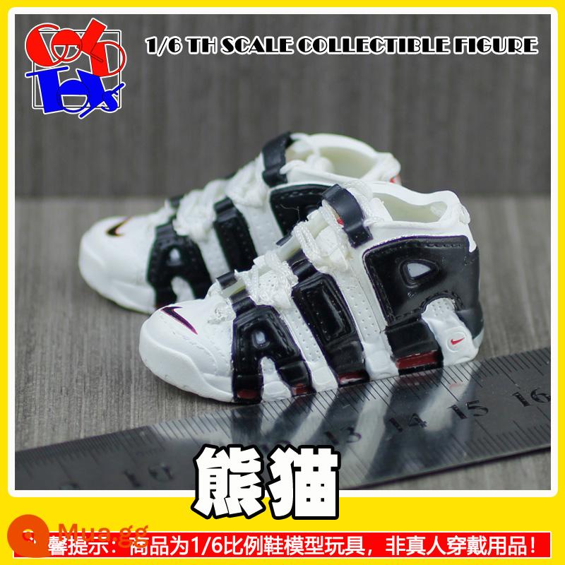 Hợp thời trang Handmade Sneakers Model Stereo Model Mini Shoes Pippen Series Trang trí quà tặng [Mẫu Zhongshan] - Đen và trắng