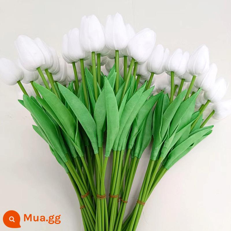 Lễ Tình Nhân Làm Bánh Trang Trí Mô Phỏng Trang Trí Hoa Tulip Lưới Chỉ Màu Đỏ Nữ Thần Sắc Đẹp Bánh Hoa Nhỏ Cắm Hoa - Gói 50 bông hoa tulip trắng