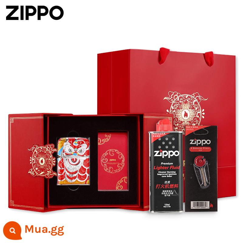 Zippo Chính Hãng Chính Hãng Bật Lửa Hongyun Cầm Đồ Nặng Máy Độc Lập Số Kho Báu Chính Hãng Chống Gió Dầu Hỏa Quà Tặng - Chúc May Mắn - Bạc [Hộp Quà Moiré]