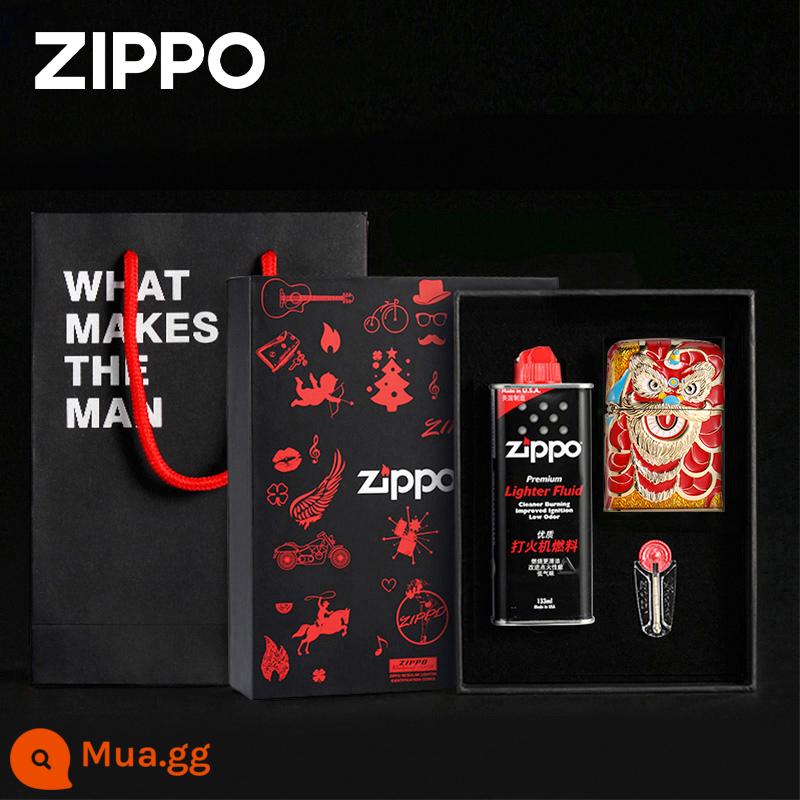 Zippo Chính Hãng Chính Hãng Bật Lửa Hongyun Cầm Đồ Nặng Máy Độc Lập Số Kho Báu Chính Hãng Chống Gió Dầu Hỏa Quà Tặng - Chúc May Mắn - Vàng [Hộp Quà]