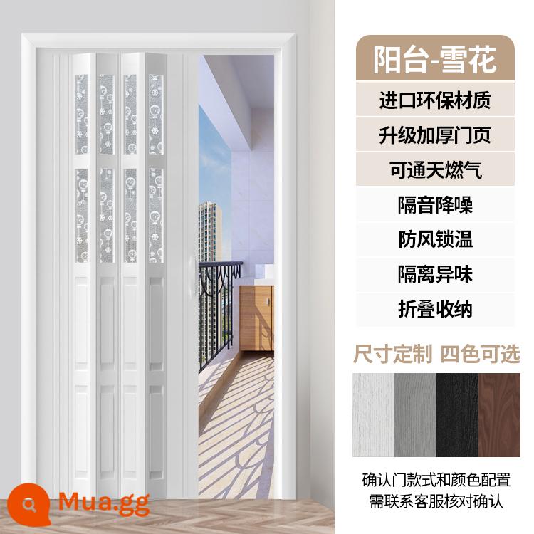 Cửa gấp PVC cửa bếp nhà không có vách ngăn đường ray dưới phòng thay đồ nhà vệ sinh ban công cửa hàng kéo đẩy vô hình đơn giản - [Ban công-Bông tuyết] Ổn định và không lung lay + Dễ lắp đặt + Có thể gập lại để cất giữ + Bảo hành trọn đời