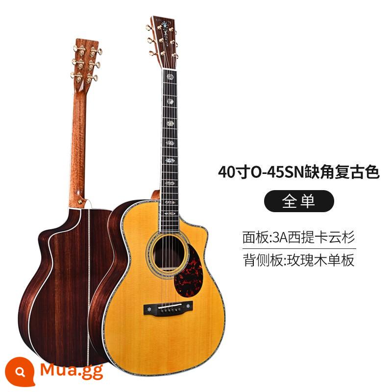 Chuyên nghiệp hơn cao cấp Watson thủ công full veneer đàn guitar veneer dân gian hộp điện đàn guitar acoustic 41 inch 40 inch fingerstyle - 40 inch O-45SN góc notch màu cổ điển