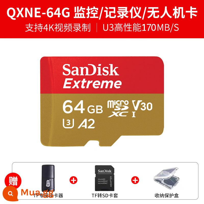 Thẻ Nhớ 64G Ống Kính Chụp Ảnh Giám Sát SanDisk SD Tốc Độ Cao Máy Bay Không Người Lái Fat32G Lái Xe Đầu Ghi Lưu Trữ Thẻ TF - Đầu đọc thẻ 64G+ ✔[Đặc biệt dành cho giám sát/máy bay không người lái/máy ảnh hành động]