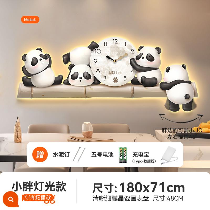 Mercada Panda Đồng Hồ Treo Tường Phòng Khách Tranh Trang Trí Đồng Hồ Mới Đơn Giản Hiện Đại Phòng Ăn Sofa Nền Tranh Treo Tường - [Chân đung đưa] Big Mac có đèn: 180*71cm