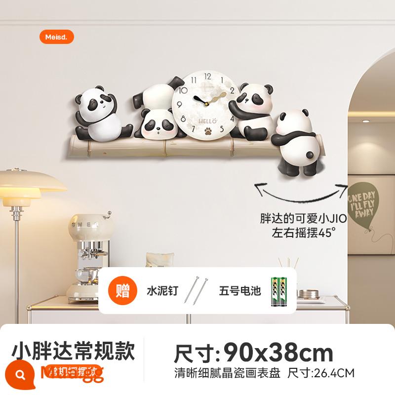 Mercada Panda Đồng Hồ Treo Tường Phòng Khách Tranh Trang Trí Đồng Hồ Mới Đơn Giản Hiện Đại Phòng Ăn Sofa Nền Tranh Treo Tường - [Chân đung đưa] Kích thước cực lớn: 90x38cm