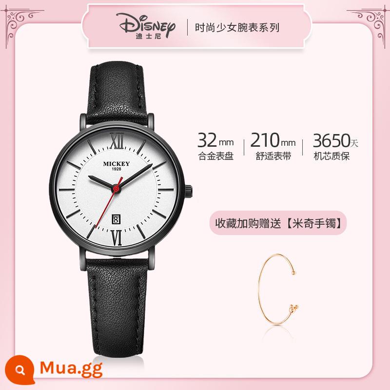 Đồng hồ Disney nữ học sinh cấp 2 nữ sinh cấp 3 2022 nữ cơ khí mới đặc biệt dành cho trẻ em và bé gái - Văn học cổ điển và phiên bản cổ tay màu đen tinh tế