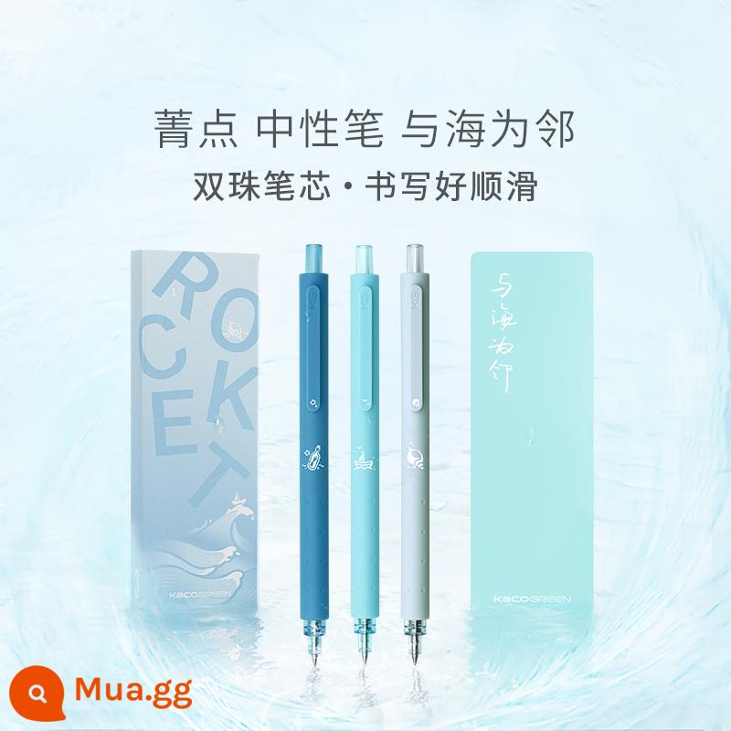 Bút trung tính KACO jing point câu chuyện đại dương hai hạt bút màu đen khô nhanh loại ép giá trị cao 3 gói màu đen nạp lại 0,5 bút lông câu hỏi bút học sinh ins gió màu đen bút nước văn phòng phẩm dễ thương và biển ở bên cạnh - Gói 3 Neighboring the Sea (bao gồm dấu trang và ruột bút bi đôi)