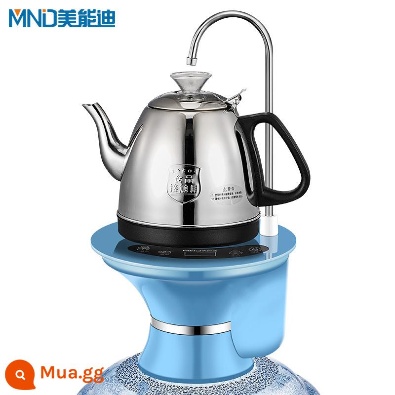 Menondi Nước Đóng Chai Ấm Siêu Tốc Áp Lực Nước Xô Bàn Điện Đôi Bơm Nước Tự Động Tất Cả Trà Đạo - Ấm đun nước bằng thép không gỉ cấp thực phẩm màu xanh