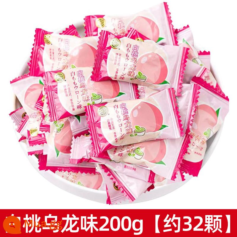 Nước ép kẹo chanh muối biển Xu Fuji Kẹo cứng 500g Nước ép kẹo trái cây Kẹo cứng kẹo hương chanh Điều trị đồ ăn nhẹ - Hương ô long đào trắng 200g [khoảng 32 miếng]