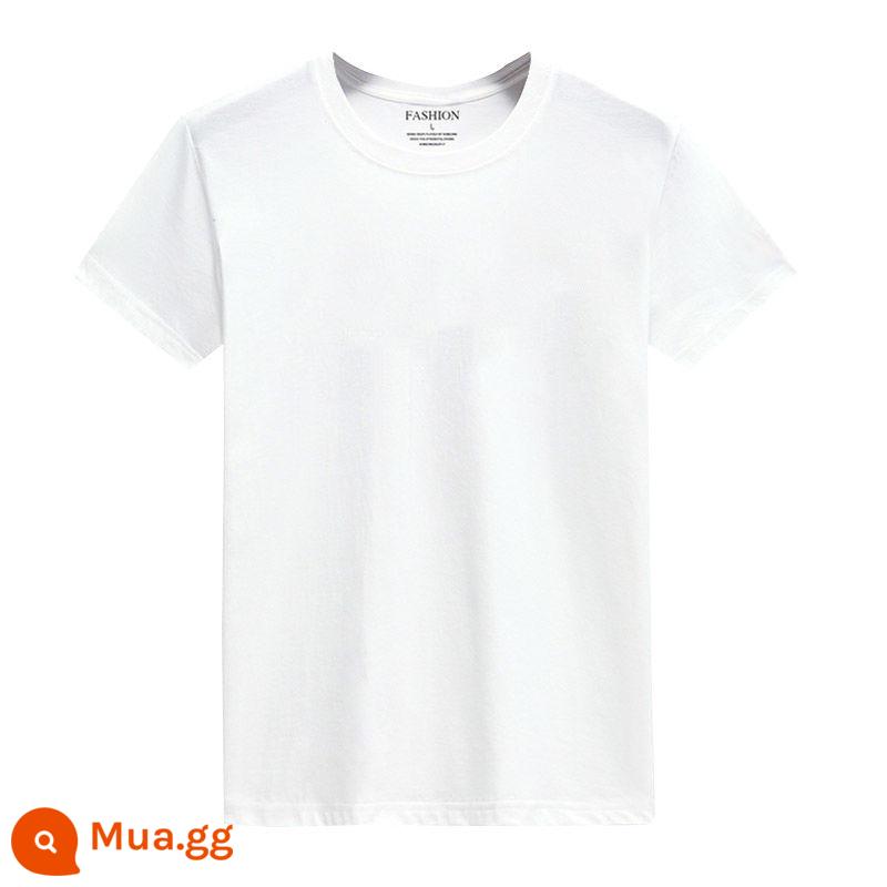 [100% cotton] Áo thun nam ngắn tay mùa hè chất cotton nguyên chất, dáng rộng nửa tay áo sơ mi nam tay lỡ dành cho thanh niên và trung niên - Màu trắng tinh khiết/một mảnh