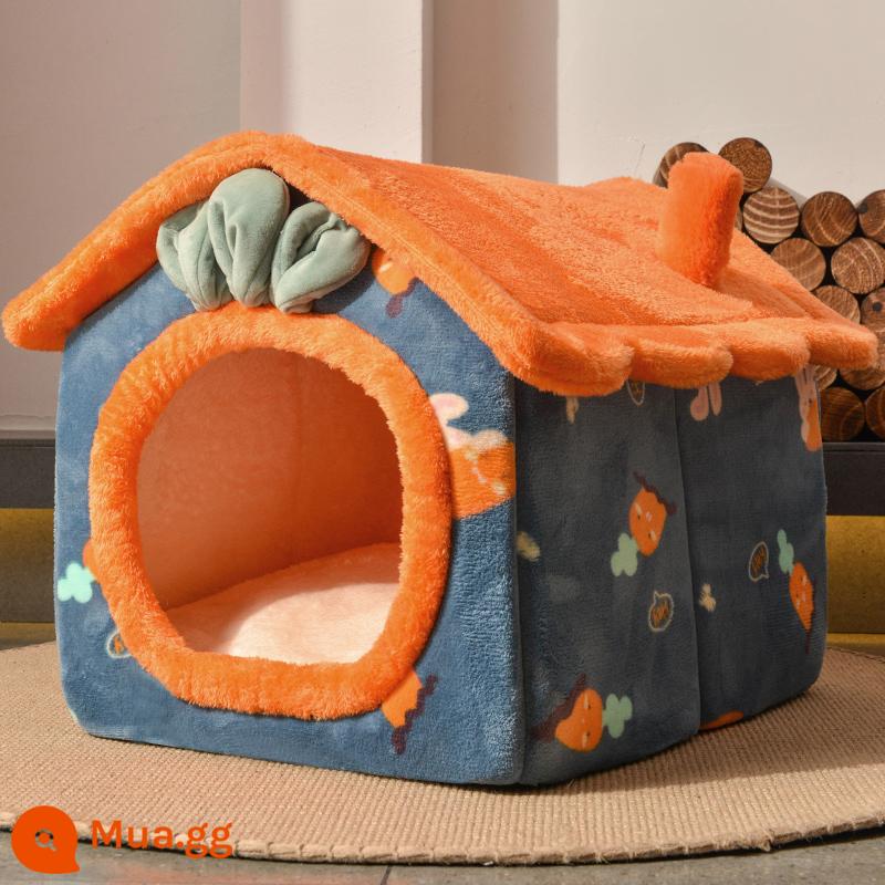 Cat West Four Seasons General House -type Bed House Biệt thự Đóng cửa mùa đông Đóng ấm Chó tổ chức nuôi thú cưng - Cà rốt tử đinh hương [Đặc biệt ngoài mùa]