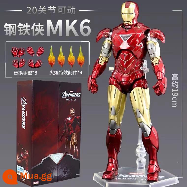 Midtop Iron Man chính hãng MK43 Ánh sáng Gennukmark 1234567 Di chuyển MK50 WAR MÁY - Hàng có sẵn Iron Man MK6 [hộp quà sang trọng + chân đế + tay cầm thay thế]