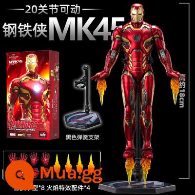 Midtop Iron Man chính hãng MK43 Ánh sáng Gennukmark 1234567 Di chuyển MK50 WAR MÁY - Iron Man MK45 [hộp quà + chân đế + tay thay thế]