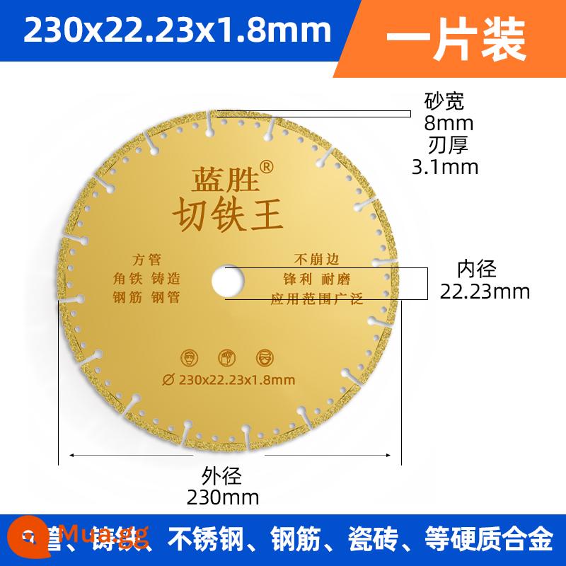 Máy mài góc cắt sắt lưỡi cắt vua thép không gỉ hợp kim kim loại cắt sắt lưỡi cưa góc sắt đá mài kim cương lưỡi cắt - Vua sắt cắt lỗ 230MM*22,23 [1 chiếc]