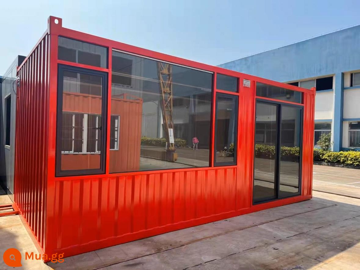 Nhà di động container nhà di động nhà di động hộp đóng gói hộp lắp ráp nhanh len đá thép tấm màu công trường xây dựng nhà di động tạm thời - màu đỏ