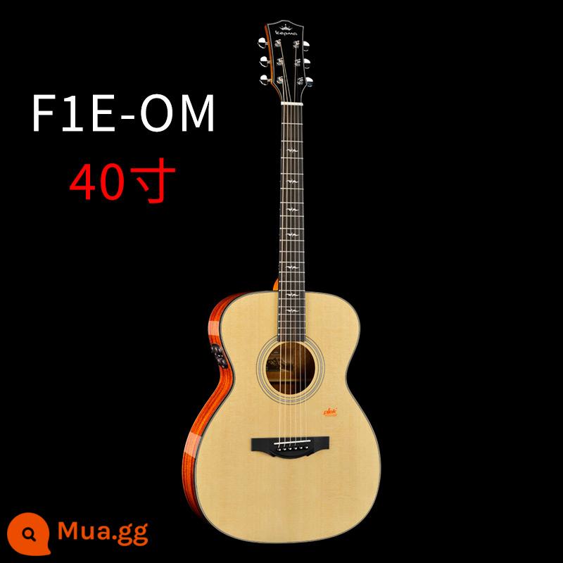 Kepma F1 đĩa đơn đàn guitar dân gian 41 \ 40 inch Fingerstyle hộp điện tròn đàn guitar acoustic chuyên nghiệp - Hộp điện F1E dạng thùng OM