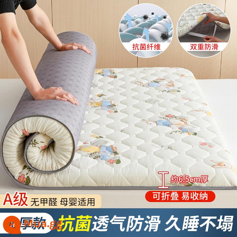 Nệm đệm mềm hộ gia đình ký túc xá sinh viên nệm đơn thảm tatami xốp thảm thuê sàn đặc biệt thảm ngủ - [❌Mẫu dày] Vườn Thỏ Nhỏ - dày khoảng 6.5cm [Kháng khuẩn và chống mạt loại A dành cho mẹ và bé]