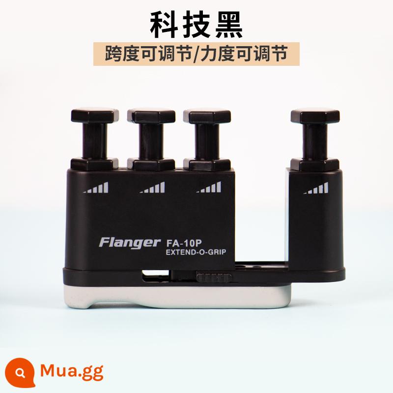 Flanger Lực Ngón Tay Đàn Guitar Piano Huấn Luyện Ngón Tay Trẻ Em Người Lớn Mở Ngón Tay Tập Co Giãn - Bộ tăng cường ngón tay có thể mở rộng được nâng cấp [Có thể điều chỉnh 2,5-6 lbs] Màu đen mát