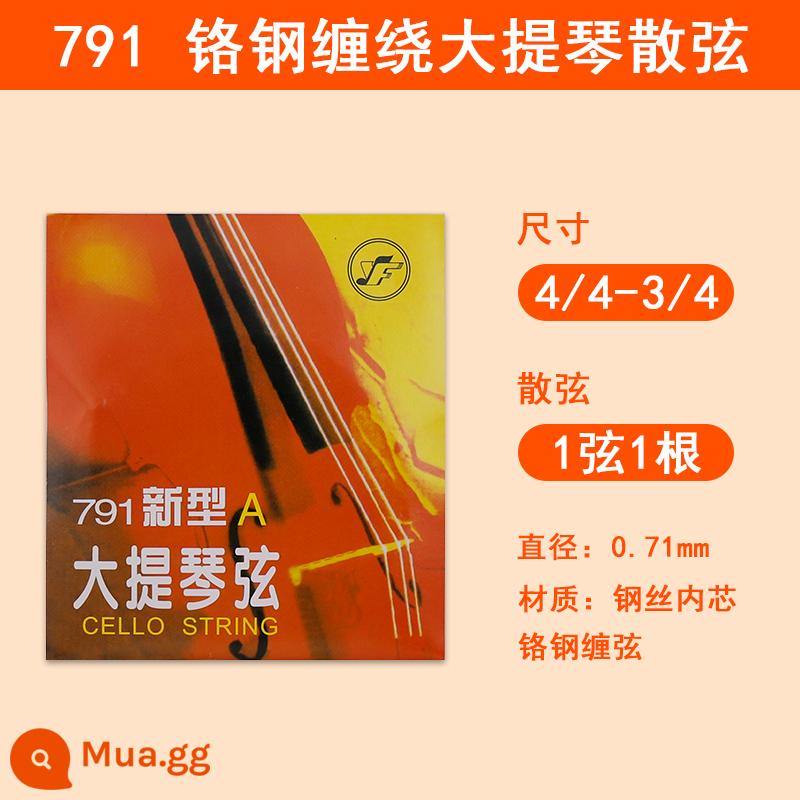 Xinghai Gospel 791 dây đàn cello mới Dây A1/D2/G3/C4 dây đàn cello bằng thép mạ crôm bộ dây - Dây đàn cello quấn bằng thép mạ crôm 791 (4/4-3/4) 1 dây A1