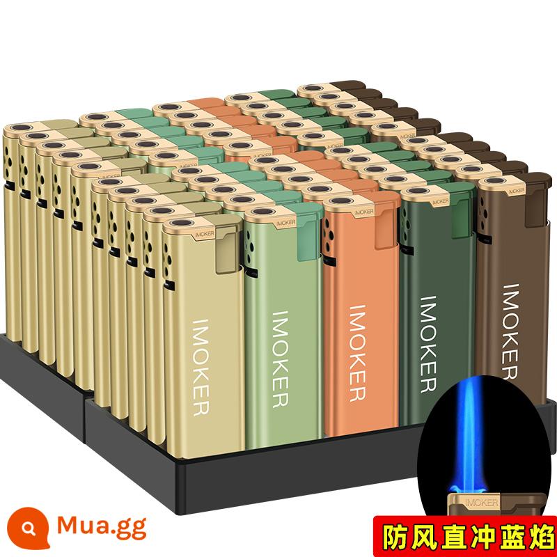 50 miếng của cả hộp bật lửa kim loại chống gió tùy chỉnh bán buôn bật lửa dùng một lần phun trực tiếp tùy chỉnh với in ấn - A2 Morandi-50 miếng (thân dày mờ)