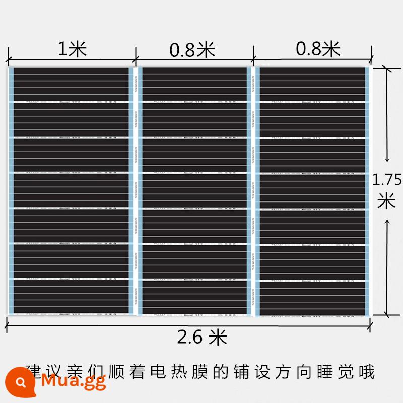 Hàn Quốc Graphene điện sưởi ấm phim điện sưởi ấm sàn sưởi ấm sàn tập yoga sưởi ấm tấm tùy chỉnh miễn phí vận chuyển - 2,6 mét