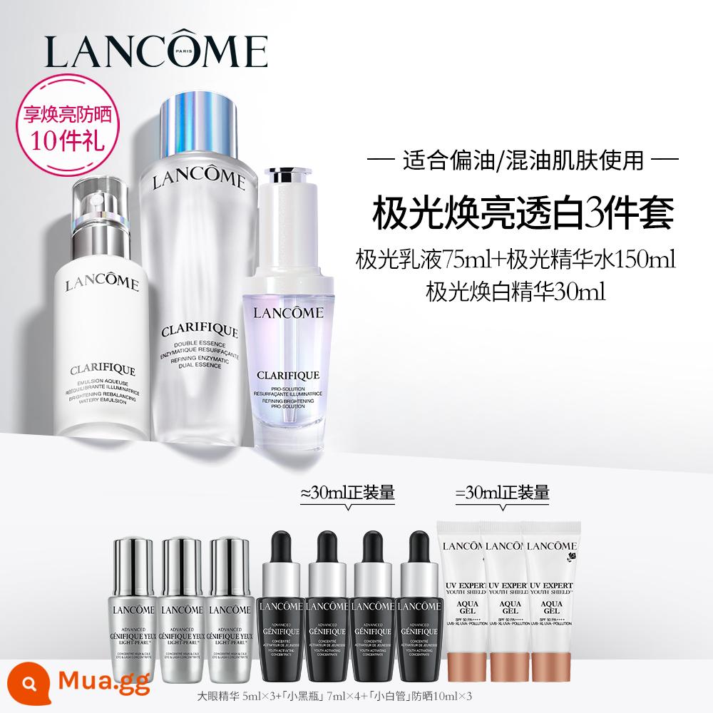 [Được chọn trong phòng phát sóng trực tiếp] Bộ sản phẩm dưỡng da Lancôme Aurora Water Emulsion, kiểm soát dầu, làm trắng, dưỡng ẩm và làm sáng da cho da dầu hỗn hợp - Nước Aurora 150ml + Sữa dưỡng Aurora + Tinh chất làm trắng da Aurora 30ml