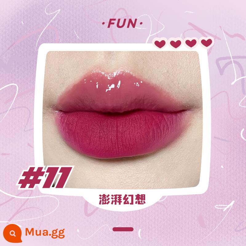 LEEMEMBER Li Meng Black Feather Solid Lip Gloss BL05 Hai đầu Lip Glaze Lipstick Deep Lip Primer Lip Mud nb01 - Màu hồng FUN11 dâng trào ảo mộng