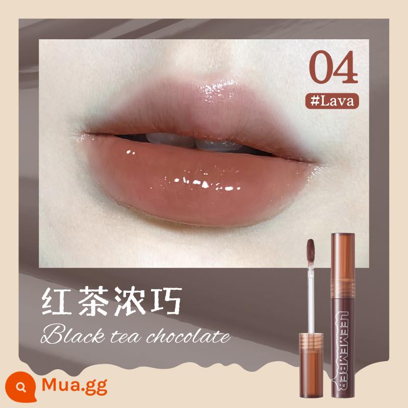 LEEMEMBER Li Meng Black Feather Solid Lip Gloss BL05 Hai đầu Lip Glaze Lipstick Deep Lip Primer Lip Mud nb01 - Son Bóng Gừng 04 Trà Đen Giàu