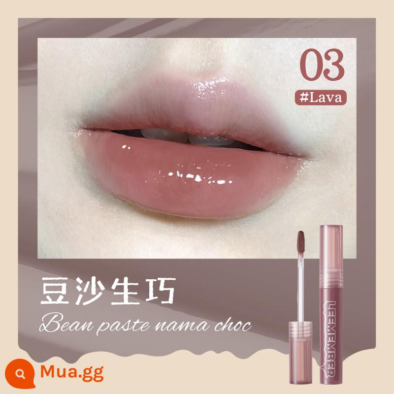 LEEMEMBER Li Meng Black Feather Solid Lip Gloss BL05 Hai đầu Lip Glaze Lipstick Deep Lip Primer Lip Mud nb01 - Son bóng kaki 03 đậu tạo nên sự hoàn hảo