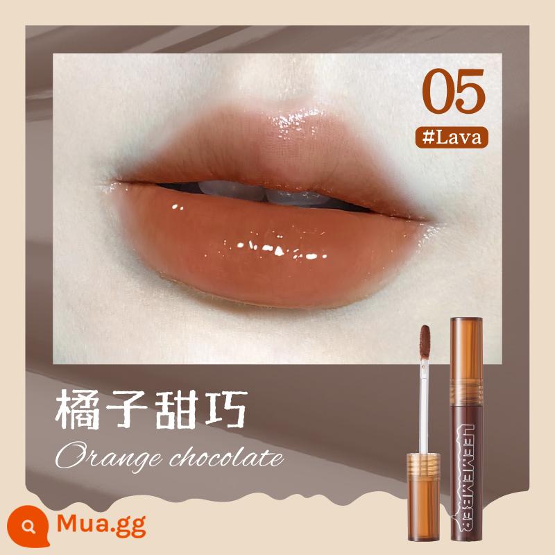 LEEMEMBER Li Meng Black Feather Solid Lip Gloss BL05 Hai đầu Lip Glaze Lipstick Deep Lip Primer Lip Mud nb01 - Son bóng màu vàng tươi 05 cam ngọt ngào