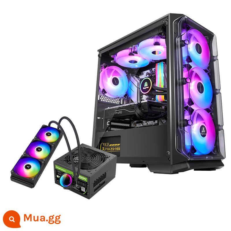 Xingu Lax LUX Mini Youth Phiên Bản Máy Tính Toàn Mặt Trong Suốt Trò Chơi Làm Mát Bằng Nước MATX Chính Nhỏ - lux Youth Edition Black+AM650W+Wind Blade 360 ​​​​Bộ làm mát nước màu đen