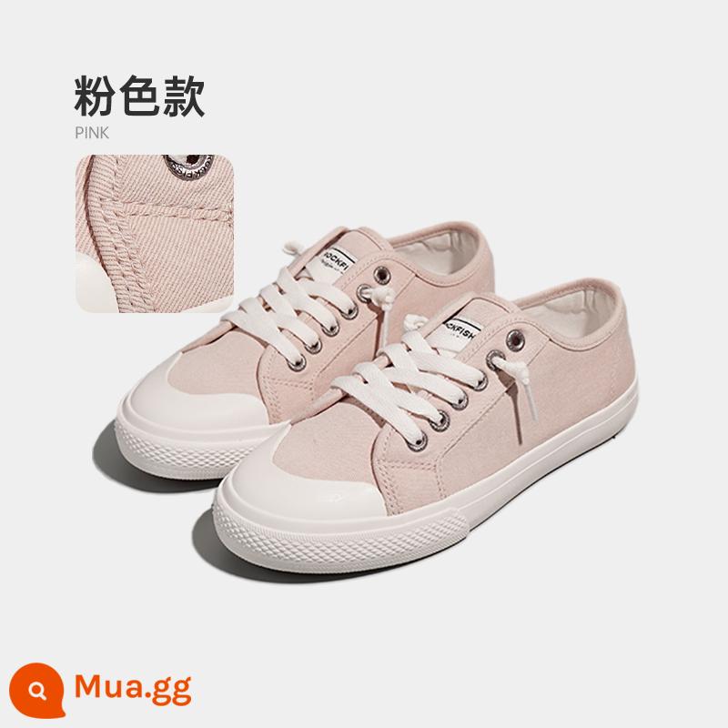 Rockfish Giày Vải Nữ Mùa Hè Slip-On Thoáng Khí Phẳng Thể Thao Nữ Trắng Giày Sneaker Nữ Người Mẫu - Hồng