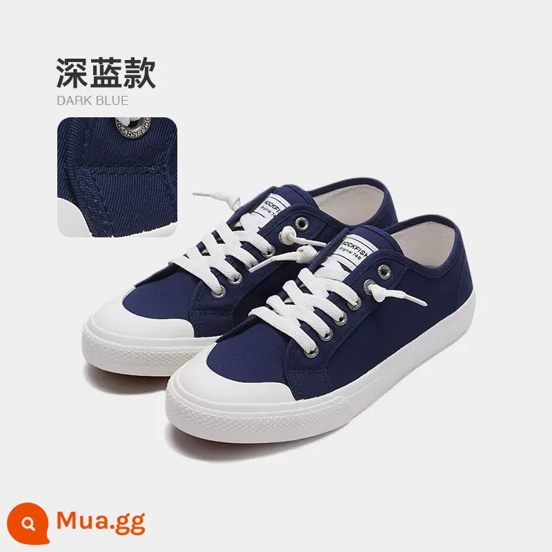 Rockfish Giày Vải Nữ Mùa Hè Slip-On Thoáng Khí Phẳng Thể Thao Nữ Trắng Giày Sneaker Nữ Người Mẫu - Màu xanh hải quân