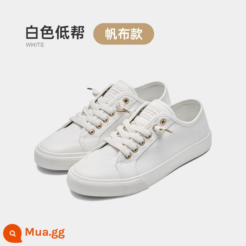 Rockfish Giày Vải Nữ Mùa Hè Slip-On Thoáng Khí Phẳng Thể Thao Nữ Trắng Giày Sneaker Nữ Người Mẫu - Cá Vàng Nhỏ-Vải Trắng