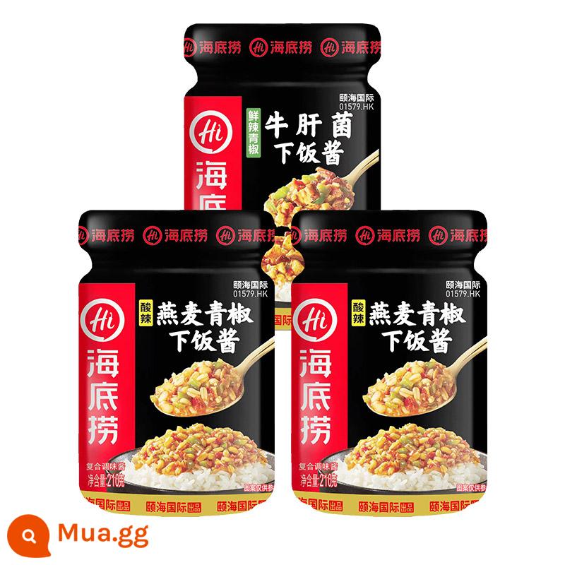 Nước tương Haidilao 210g Sốt Bibimbap Nước sốt ăn liền Nước sốt thịt bò cay Nước sốt bánh mì Bột yến mạch Nước tương - 3 chai kết hợp (bột yến mạch tiêu xanh*2 + tiêu xanh porcini)