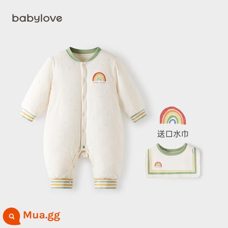 babylove [Mianmian Rainbow 3.0] áo liền quần trẻ em nhiệt độ không đổi chăn mỏng nhẹ ấm áp quần áo trẻ em cho mùa thu đông - Dòng Rainbow™ Xanh Ngọc Lục Bảo 3.0