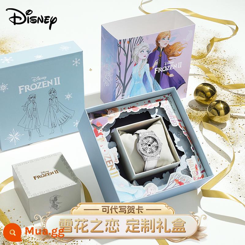 DISNEY Disney Nữ Thần Tuyết Time to Run Gypsophila Star Đồng Hồ Nữ Sinh Viên Light Sang Trọng Thương Hiệu Nổi Tiếng Đồng Hồ Nữ - Hộp Quà Tình Yêu Bông Tuyết Trắng Lưỡi Liềm